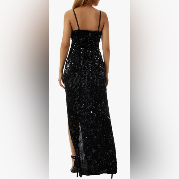 NWT BerryGo Women's Sexy V Neck Bodycon Sequin Gown
Evening Dress with Slit- - Picture 3 of 7